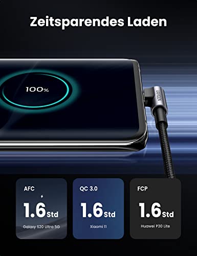 UGREEN USB C Kabel Winkel USB C Ladekabel 90 Grad Winkel