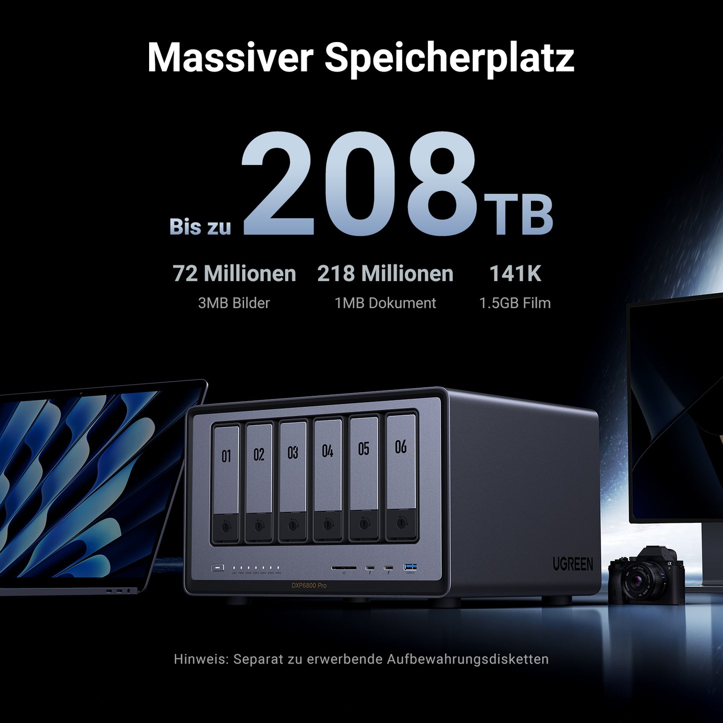 UGREEN NASync DXP6800 Pro 6-Bay 208TB NAS