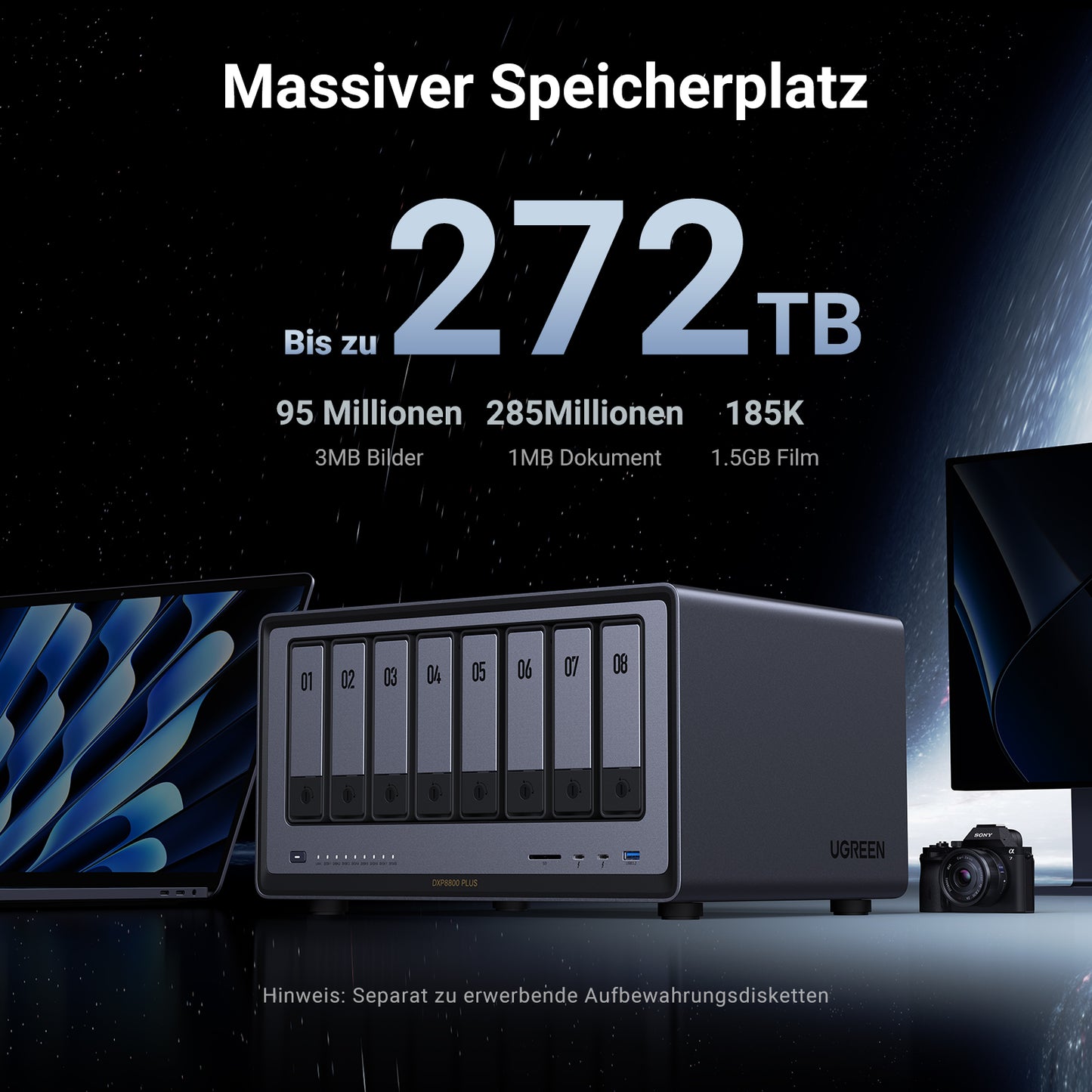 UGREEN NASync DXP8800 Plus 8-Bay 272TB NAS