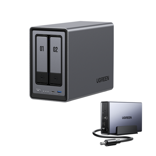 2-Bay-NAS & USV-Stromversorgung – 76 TB Speicher mit Backup-Strom