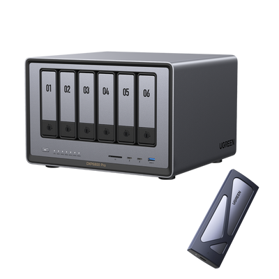 DXP6800 Pro 6-Bay 196TB + M.2 NVMe SSD Gehäuse-Adapter