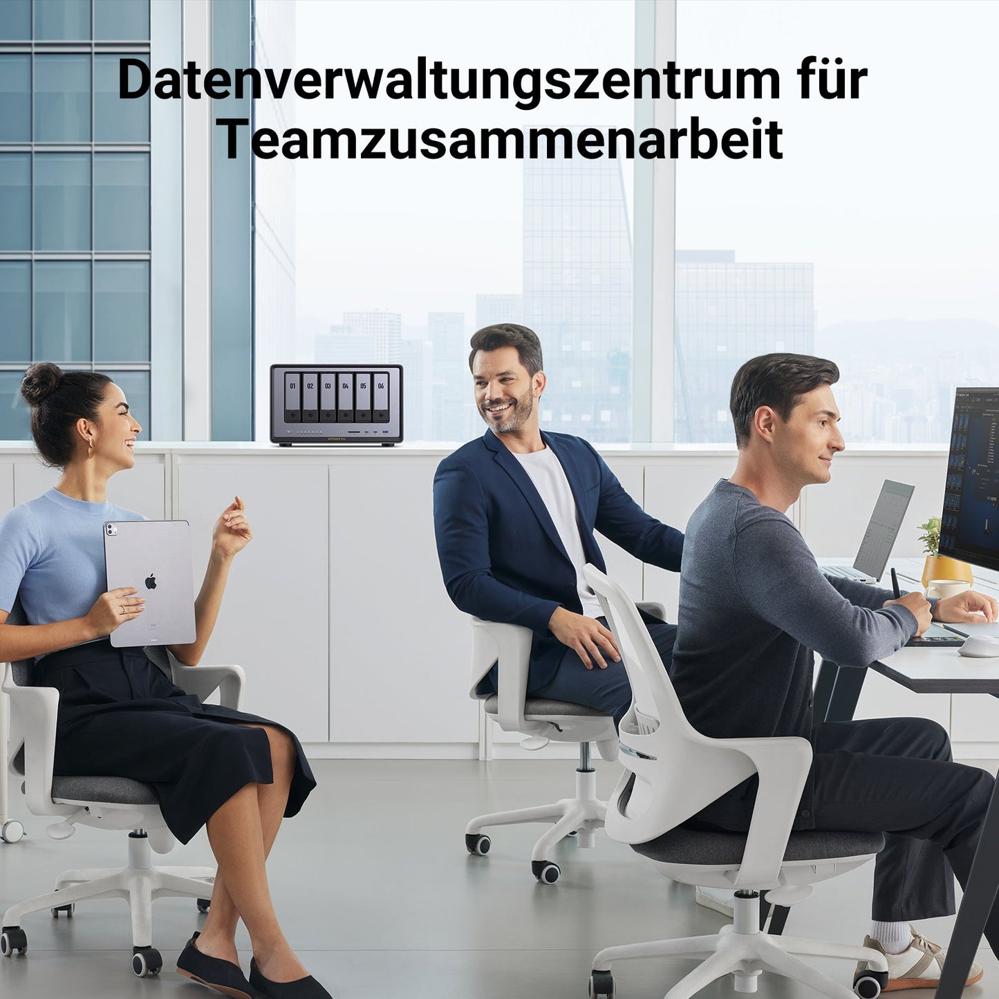 UGREEN 6-Bay-NAS-Speicher-Datenverwaltungszentrum für Teamzusammenarbeit.