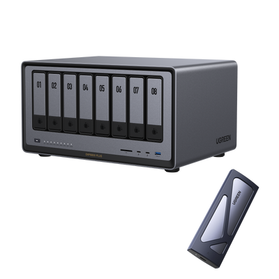 DXP8800 Plus 8-Bay 256TB + M.2 NVMe SSD Gehäuse-Adapter